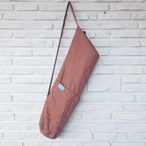 Chocolate Brown Topaz Linen Handmade Yoga Bag | OS